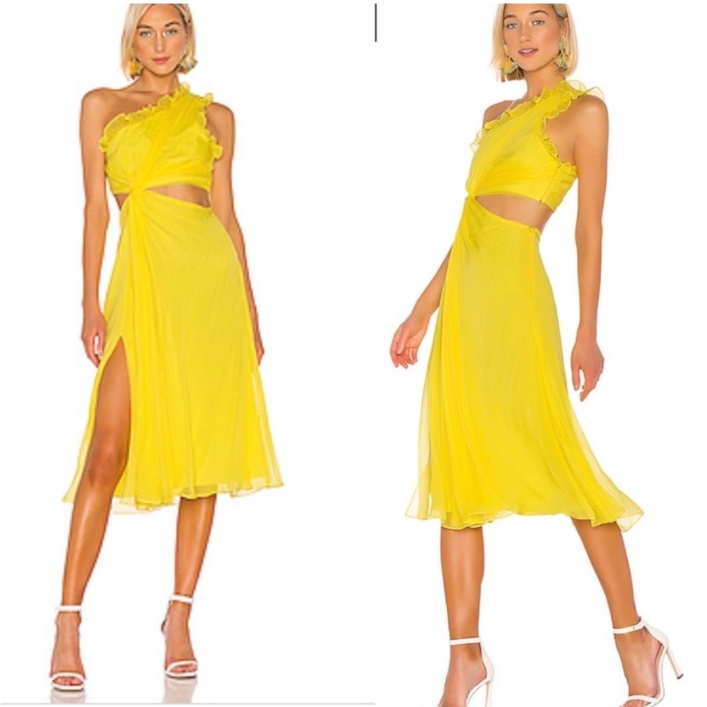 Cinq a sept 100% silk corinne cut out one shoulder dress 12 - Picture 9 of 9
